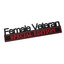 2Pcs Female Veteran Special Edition Car Emblems 3D Raised Car Badge Exterior Truck Stickers Fender Decal Black/Red - 黑紅 - 查看 2