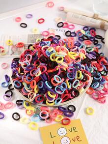 1000pcs Multi-Color Seamless Nylon Hair Ties, Small Size No-Damage Elastic Hair Bands, Soft & Stretchy For Ponytail, Braiding, Suitable For Women & Girls Daily Use, School, Sports, Travel, Perfect For Birthday, Easter, Mother's Day Gift Set Hair Rubber Bands - Multicolor - View 7