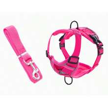 1pc New Adjustable Dog Harness Leash, Escape Proof Pet Chest Strap For Dogs And Cats - Hot Pink - View 3