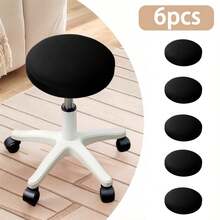 1/4/6件装圆形吧台凳套，防水弹力可拆卸坐垫套 - 彩色 - 查看 25
