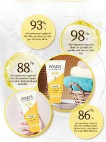 1pc/2pcs POND'S Gentle Cleansing Foam - Rice & Amino Acid Formula, Hydrating Facial Cleanser For Dry & Sensitive Skin, Non-Greasy Daily Face Wash For All Skin Types, 150g - Bamboo Charcoal - View 5