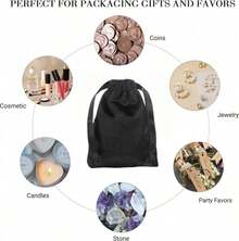 QIANF 12pcs Black Velvet Drawstring Bags 3x4 Inches Velvet Cloth Bags Jewelry Pouches Storage Wedding Party Favor - Rose Pink - View 6