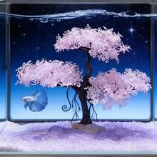 Aquarium Artificial Plants Plastic Fake Pine Tree Lively Fish Tank Decoration Accessories - Pink - View 2