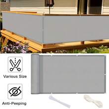 Màn che riêng tư ban công, hàng rào mờ che riêng tư, tấm chắn tia UV cho lan can căn hộ, sân ngoài trời, sàn, hiên nhà - Xám - Xem 9