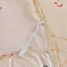 3pcs Minimalist Modern Floral Pattern Double Ruffle Bed Skirt Set, Bedroom Bedding (1 Bed Skirt, 2 Pillowcases, No Inner Core) - Champagne - View 9