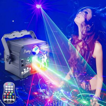 DJ迪斯科球灯、派对灯、投影灯，支持声控和遥控，适用于派对、酒吧、KTV、生日、婚礼、圣诞节、舞会等场合，也可作为小礼物赠送。