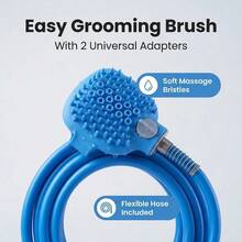 Bộ 2 món vòi sen và khăn tắm silicon màu xanh dương dành cho thú cưng. - Xem 4