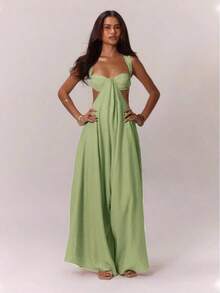 Wt-Casual Style New Model, Lace-Up Strap  Jumpsuit For Girls - 米白色 - 查看 6