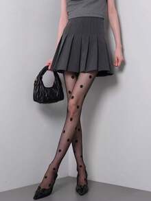 Quần tất mỏng họa tiết chấm bi cổ điển, tất lưới chấm bi hai tông màu, quần tất trong suốt ngọt ngào dành cho váy. - Nhiều màu - Xem 10