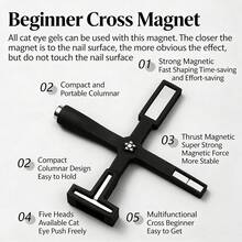 五合一多功能强磁棒，适用于3D猫眼凝胶指甲油，磁性工具，磁性笔，美甲设计，闪粉效果，美甲沙龙魔法工具，美甲用品，美甲工具，美甲艺术工具，返校季，美甲，美甲工具，按压式美甲片 - 黑色 - 查看 5