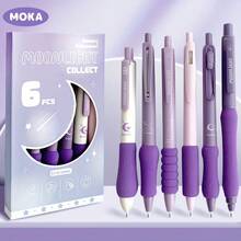 [Bút bi] Bộ 6 bút bi Dopamine cán mềm, bấm dễ dàng | Bút bi đen 0.5mm dành cho học sinh, ôn thi, quà tặng tựu trường - Nhiều màu - Xem 15