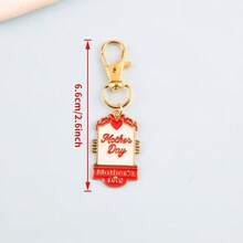 6pcs Mother's Day Flower & Letter Enamel Keychains, Appreciation Gifts For Mothers, Wives - Multicolor - View 2