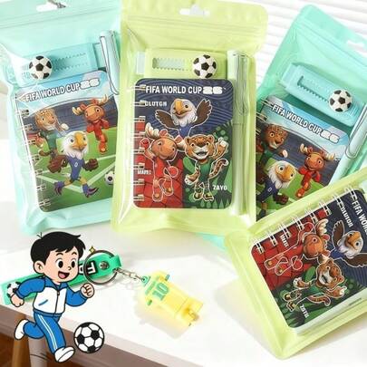 FIFA 1 Set Of Stationery Set, Each Containing 2026 World Cup Mascot (3 Pcs), Suitable For Office Use. It Is An Excellent Choice For Birthday, Valentine's Day, Graduation Ceremony, Winter Holidays And Other Celebration Activities, And Is Also An Ideal Choice For Fans' Collection.