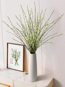 MEHELANY 1株仿真植物，逼真柳枝，DIY插花，仿真植物，适用于家居、婚礼派对装饰、桌面摆件、办公室、室内外装饰、乡村风格装饰、春季装饰、仿真花卉摆件、母亲节礼物 - 綠色 - 查看 4