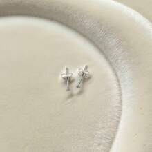 1 Pair Minimalist 925 Sterling Silver Round Cubic Zirconia Stud Earrings, 1.5mm/2.0mm/2.5mm/3mm/4mm/5mm/6mm/7mm/8mm, With 925 Silver Earring Backs, Suitable As Valentine's Gift For Girlfriend - Silver - View 12