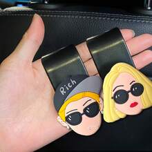 2pcs Unisex Fashion Glasses Hooks, Creative Funny Seat Back Hooks, Multifunctional Rear Seat Storage Rack, Birthday And Holiday Gifts - Couple Chair Hooks - View 3