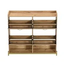 High-Quality 4-Drawer Rattan Cabinet With Solid Wood Handles - Suitable For Bedroom, Living Room, Dining Room, Hallway - Dimensions: W80/H80/D38 Cm - Wood - View 11