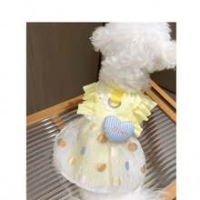 新款宠物狗猫公主裙，适合泰迪犬、博美犬、马尔济斯犬、比熊犬等。 - 黃色 - 查看 4