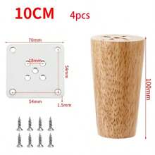4 Packs Natural Solid Wood Furniture Leg Table Feets Wooden Cabinet Table Legs Fashion Furniture Hardware Replacement For Sofa Bed - Beige - View 7