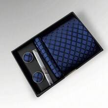DOZE GOLDEN Premium Quality Traditional Tie Set For Events And Weddings. - 20 Azul - Ver 2