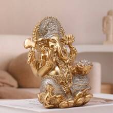 1pc Resin Elephant Statue Home Decor, Decorative Ornament, Scene Decoration - Buddha Statue - View 4