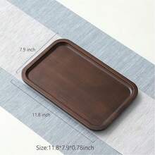 1pc Brown Rectangular Tray, For Serving Food, Snacks, Beverages, Sushi, Steak, Pizza, Desserts, Cakes, Breads, Breakfast Tray, Coffee Tray, Tea Tray, Cold Cut Platter - Brown - View 8