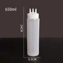 1/2/3pcs Multi-Purpose Kitchen Squeeze Bottles, 3-Hole Design With Measurement Markings - Durable PE Material, Great For Sauces, Condiments And Baking - Includes White, Red And Amber Nozzles, Condiment Dispenser | Modern Kitchenware | Semi-Transparent Material, Soy Sauce Squeeze Bottle Kitchen Essentials - White - View 10