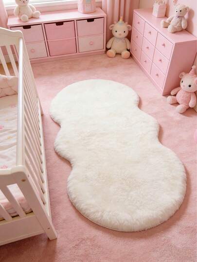 1pc Thick Fluffy White Round Rug, Plush Carpet, Thick Carpet, Furry Carpet, Autumn/Winter Carpet, Decorative Carpet, Bedroom Decor, Small Rug, Carpet, Home Decor, Living Room Carpet, Small Living Room Rug, Bedroom Rug, Living Room Home Decor, Outdoor Rug, Washable Rug, Mother's Day Gift