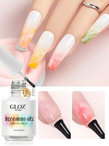 GLOZ 15ml 透明紮染凝膠，可浸泡脫色 UV LED 凝膠指甲油，漸層紮染效果，魔幻大理石水彩花卉紮染半永久指甲油 - 無色 - 查看 6