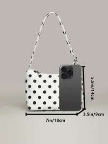 1个迷你波点单肩包，小巧手提包，休闲托特包，新款女士钱包，波点手提包（不含吊坠配件） - 彩色 - 查看 11