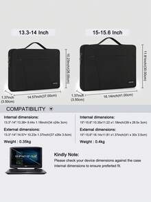 NEWHEY 14/15.6 Inch Laptop Sleeve With Portable Handle, 360° Protection Waterproof Nylon Laptop Bag, Suitable For 13.3-14/15-15.6 Inch Laptops, Air/Pro/HP/Notebook, For Business Use - Multicolor - View 4