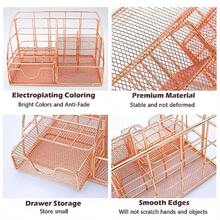 Grehge fice Desk Organizers Rose Gold 13PCS Office Supplies and Accessories Desk organizer Acrylic - Oro rosa 13 piezas - Ver 4