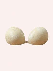 Women's Silicone Adhesive Bras With Floral Lace Design – 1 Reusable Pair With Lifting Effect + 2 Pairs Of Nipple Lifting Adhesives, Natural Push-Up, Invisible For Low-Cut Necklines And Strapless Dresses – Women's Lingerie Accessories, Colors: Nude And Black - 彩色 - 查看 21