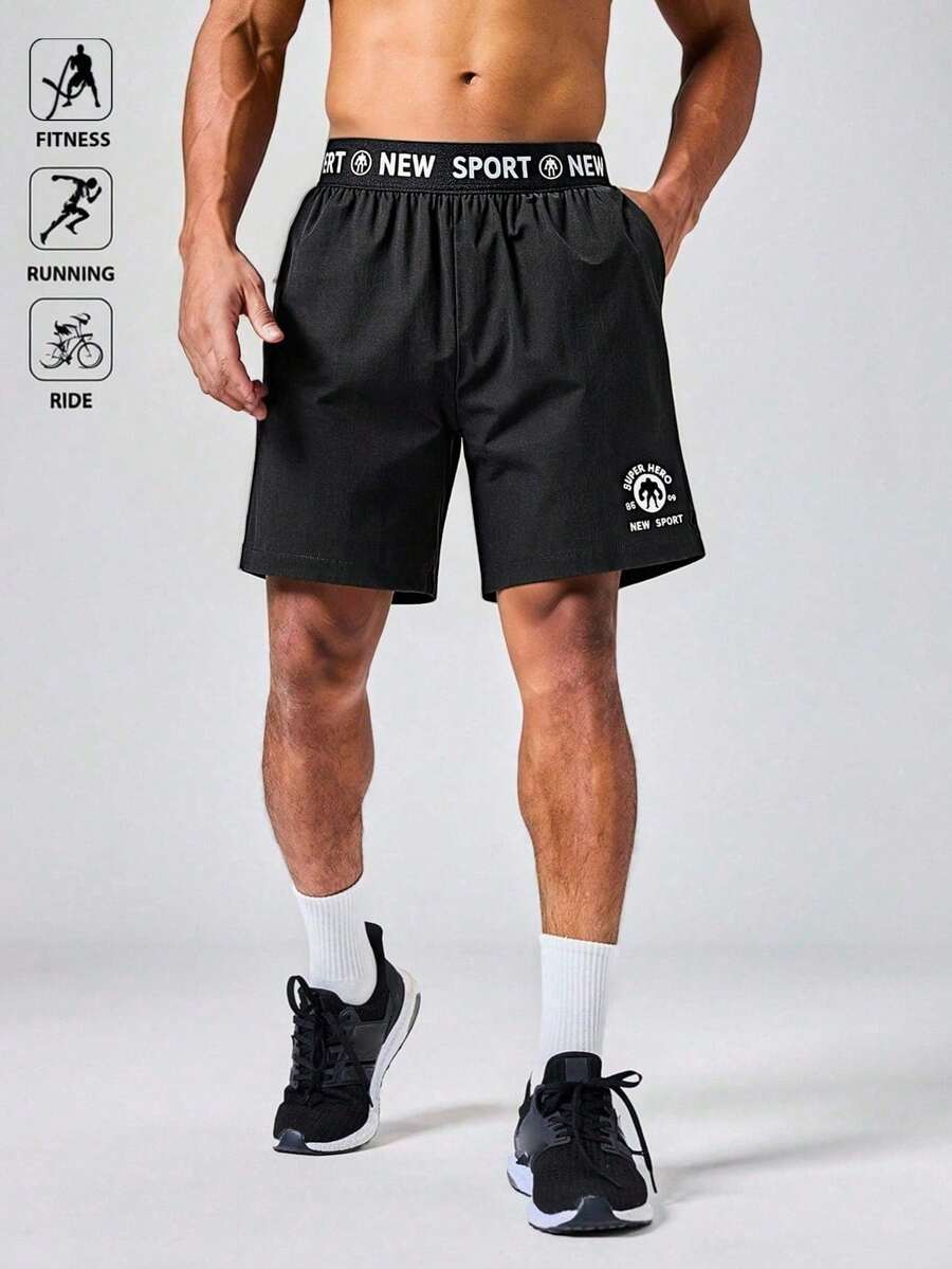 Men's Casual Shorts - Soft, Lightweight, Elastic Waist, Suitable For Daily Sports, Outdoor, Fitness, Summer Style - Black - View 1