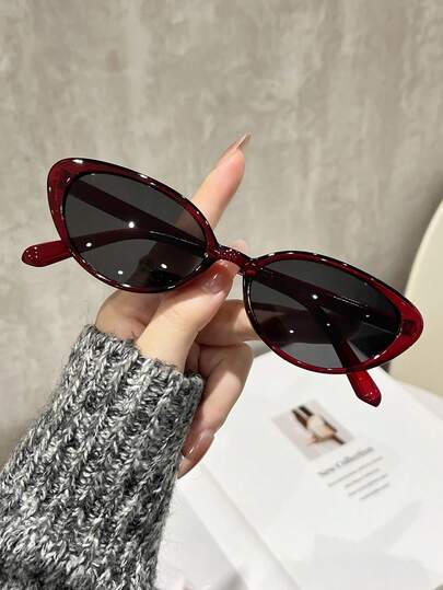 1pc Unisex Fashion Decorative Plastic Glasses, Solid Color & Leopard Print, Cat Eye Shape, Retro Style, Suitable For Daily Use, Hiking, Driving, Fishing, Vacation, Beach, Party, Street Photography, Outfit Matching, Various Festivals, Fits Different Face Shapes, Great Gift, High Quality Accessory