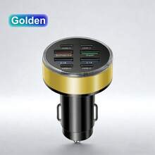 GUSEYEE USB + USB-C 车载快充充电器，8 端口车载充电器，支持 PD QC3.0 快充，USB-C 接口，车载手机充电器，USB 适配器，兼容 17/16/15/14，复活节春季礼物 - 均碼 - 查看 14