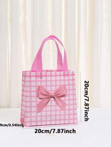 12 Stück/6 Stück rosa Schleifen Geschenktüten - Vliesstoff Geschenktüten und Einkaufstüten; geeignet für Geschenkverpackung bei Geburtstagsfeiern, Schleifen-Themen-Partys, Hochzeiten, Jahrestagen, Abschlussfeiern, Junggesellinnenabschiede und Muttertag - Einheitsgröße - Übersicht 3