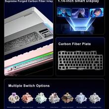AULA Nova75 Mechanical Gaming Cream Keyboard, 8000mAh Battery, 75% Compact Layout, Gasket-Mount Design For Creamy Sound, RGB Backlight, Customizable Hot-Swappable Switches, Bluetooth/2.4GHz/USB-C Connectivity, Suitable For Gaming And Typing, Compatible With Windows And Mac - View 9