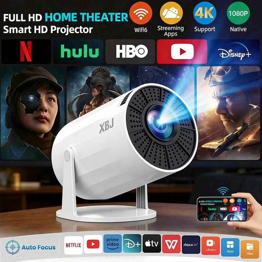 GAWFOLK Proyector Cine En Casa,High Definition 4K Projector With Bluetooth And Adjustable 180 ° Projection Angle. Compact & Portable Mini Projector Complimentary Remote Control,Projector Screen,Supports 2.4G+5G WIFI6 Ultra Fast And Delay Free Projection With Dual WIFs On The Same Screen, 1280 * 720P Proyector, Supporting Projection In Various Occasions Such As Home, Cinema, Outdoor, Parties, Etc Tv Projector Proyector Portatil Proyector Astral - Xem 1
