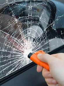 Martillo de para coche, 3 en 1: Rompedor de ventanas de coche, martillo de de emergencia, llavero con martillo de - C - Ver 8