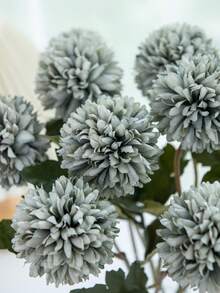 1pc Artificial Chrysanthemum Flower Ball, Embroidered Chrysanthemum Ball, Wedding Decor, Home Vase Decor, Restaurant Living Room Bedroom Floral Decor, Bridal Bouquet, Wrist Corsage, Boutonniere Material, Birthday Party Decor, New Year Valentine's Day Gift, DIY Wreath - Green - View 8