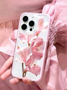 逼真粉色百合透明手机壳，精致清新美学保护套，兼容 11/17/17 Pro/13/14/15/15 Pro/15 Plus/15 Pro Max/16/16 Pro/16 Plus/16 Pro Max/17 Air/12 Pro/13 Pro/14 Pro/17 Pro Max/11 Pro Max/12 Pro Max/13 Pro Max/14 Pro Max/14 Plus/17 Pro Max - 彩色 - 查看 1