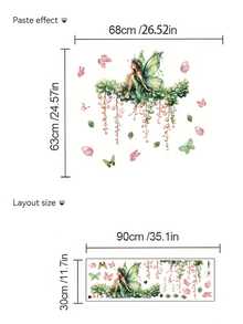 Exquisite Elegant Butterfly Fairy Wall Stickers, Self-Adhesive PVC Decals For Living Room, Hallway, Bedroom, Dining Room & Study – Removable Decorative Art - 1PC - View 2