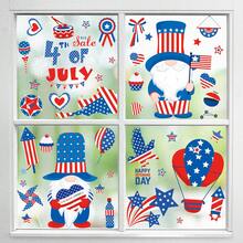 1 Set Of 9 Pcs Independence Day Themed Window Stickers, Includes Car, Hot Air Balloon, Statue Of Liberty Patterns, July 4th Window Decor, Removable Static Cling Glass Stickers, Suitable For Bedroom, Living Room, Balcony And Display Window Decoration - Independence Day - View 7