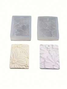 1个雏菊蜡烛硅胶模具，香石石膏挂盘模具，DIY手工蜡烛片，银杏叶硅胶模具 - 雛菊花方形掛牌模具 - 查看 10
