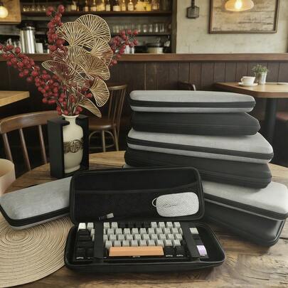 Túi đựng bàn phím cứng EVA có ngăn lưới và dây đeo, có thể đựng dây chuột, dụng cụ tháo phím và dụng cụ gỡ switch, túi đựng đồ điện tử, túi du lịch chống sốc cứng cáp, lựa chọn quà tặng hoàn hảo.