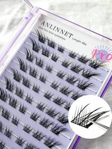 60片C型卷翘蓬松假睫毛簇，混合长度，打造狐狸眼妆效，DIY睫毛嫁接，浓密睫毛簇，猫眼睫毛簇，纤长睫毛簇，睫毛嫁接，睫毛簇，单根假睫毛，假睫毛 - 查看 7