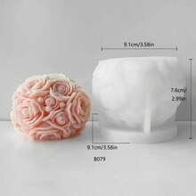 Flower Ball Floral Wax Candle Silicone Mold, Handmade Soap, DIY Candle, Soap Making, Resin Crafts Mold - Sphere - View 3