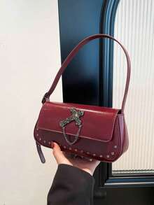 2026 New Fashion Bag, Niche Gothic Style Cross Baguette Bag, Chic Ladies' Handbag, Retro Versatile Underarm Shoulder Bag - Multicolor - View 9