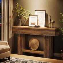 Tribesigns 55-Inch Console Table With Storage, Farmhouse Entryway Table Furniture For Hallway, 2-Tier Sofa Table For Behind Couch, Rustic Wood Console Table For Living Room & Foyer - Rustic Brown - View 11